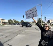 Hundreds turn out for protest against ICE in Wheaton
